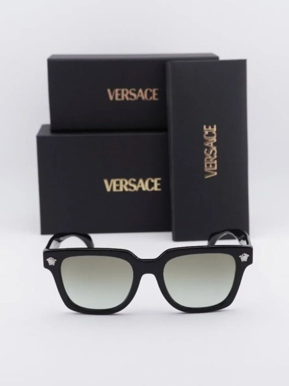 Versace VE4510U GB1/8E Unisex Square Sunglasses – Black / Green